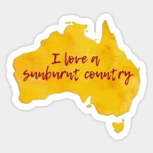 I Love A Sunburnt Country Sticker